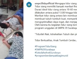 Heboh! SMPN 39 Surabaya Terapkan Program Tidur Siang untuk Siswa, Ini Manfaatnya