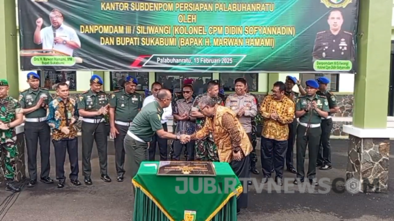 Bupati Sukabumi Resmikan Gedung Subdenpom Persiapan Palabuhanratu