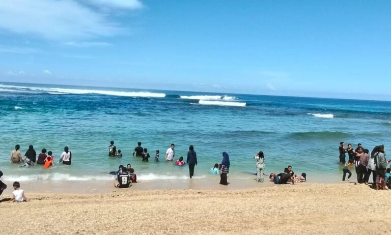 Penampakan Penyu Sedot Perhatian Wisatawan Pantai Cibuaya Sukabumi