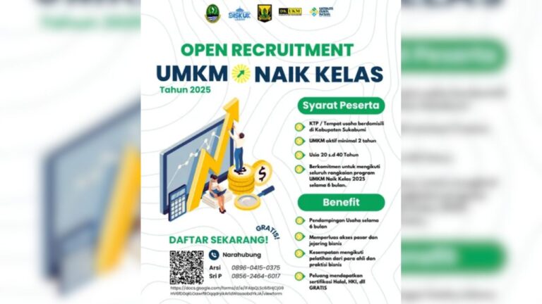 Kolaborasi DKUKM Sukabumi dan DISKUK Jabar Buka Pendaftaran UMKM Naik Kelas 2025, Begini Syaratnya