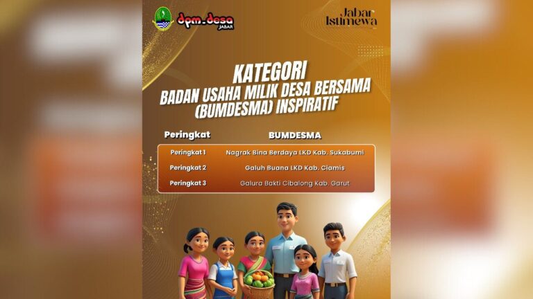 Raih Penghargaan di Ajang BUMDes Jabar, BUMDesma NABIYA dan Duta Desa Dapat Apresiasi DPMD Sukabumi