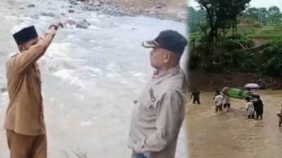 Warga Pikul Jenazah Lewati Sungai Viral di Sukabumi, Camat Pastikan Jembatan Gantung Segera Dibangun