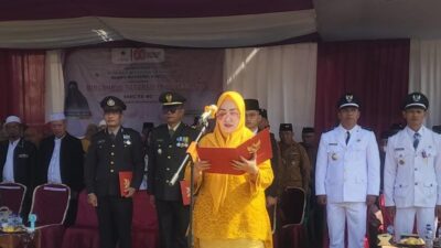 Peringatan HUT RI ke-80 di Warungkiara Sukabumi, Dewan Rika Bacakan Teks Proklamasi
