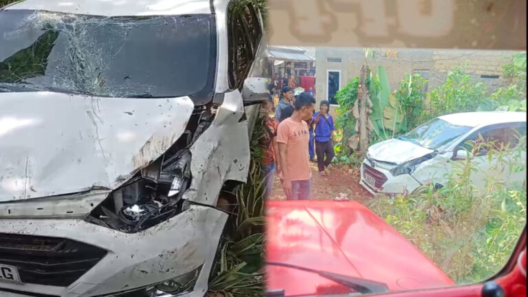 Sigra Tabrak Pembatas Jalan di Sukabumi, Sopir Diduga Mengantuk