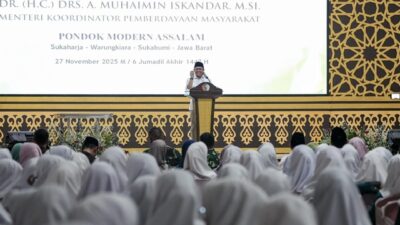 Menko Pemberdayaan Masyarakat Muhaimin Iskandar di Pondok Pesantren (Ponpes) Modern Assalam. | Foto: Ist