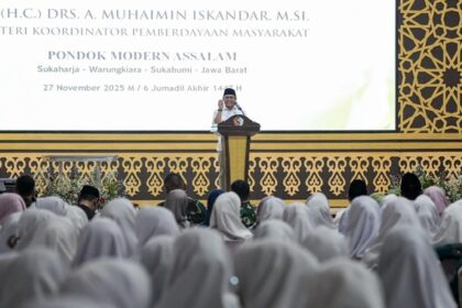Menko Pemberdayaan Masyarakat Muhaimin Iskandar di Pondok Pesantren (Ponpes) Modern Assalam. | Foto: Ist