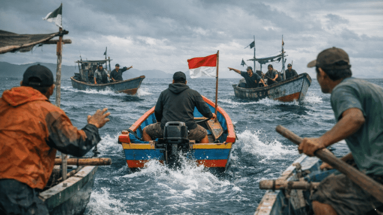 Perahu Warga Ujunggenteng Dibawa Kabur Pria Misterius, Diadang Nelayan Ditengah Laut