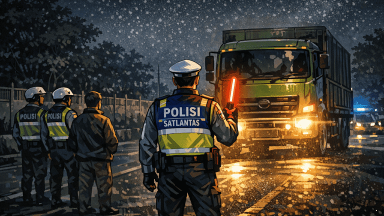 Puluhan Truk Sumbu 3 di Sukabumi Nekat Melintas saat Musim Mudik, Langsung Ditilang Petugas