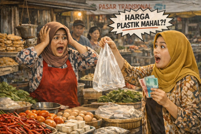 Pedagang Pasar Palabuhanratu Sukabumi Tertekan, Harga Plastik Melonjak Hingga 50 Persen
