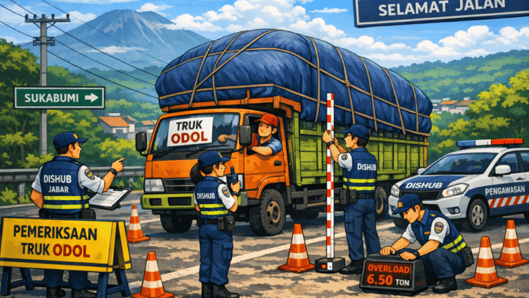 Dishub Jabar Keluarkan Langkah Tegas bagi Pemilik Truk ODOL Perusak Jalan Sukabumi