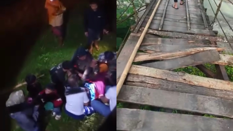 Jembatan Gantung Cibodas Licin usai Diguyur Hujan, Guru SMP di Sukabumi Terjatuh ke Sungai saat Melintas