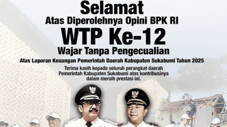 Kabupaten Sukabumi Pertahankan Opini WTP 12 Kali Berturut-turut, Disperkim Beri Apresiasi