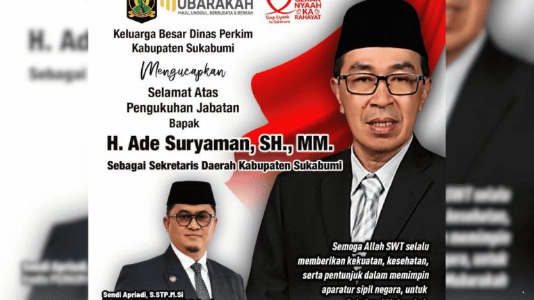 Disperkim Sukabumi Ucapkan Selamat atas Pengukuhan Ade Suryaman sebagai Sekda hingga 2027