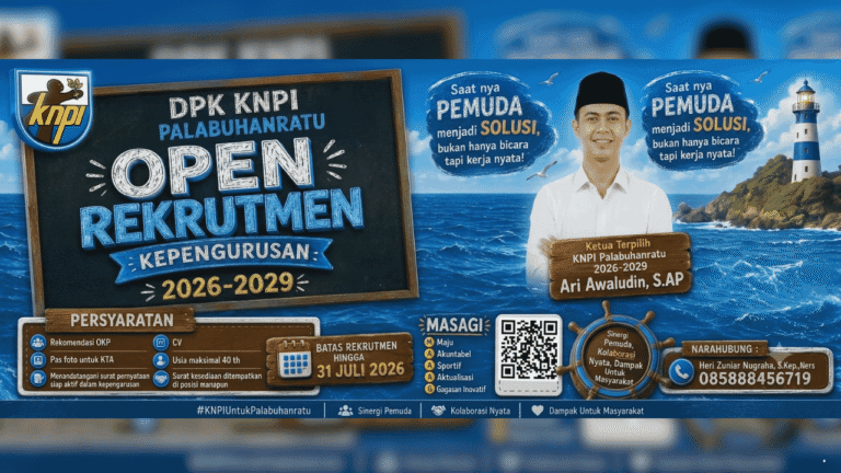 Usai Terpilih, Ari Awaludin Langsung Buka Rekrutmen Pengurus Baru DPK KNPI Palabuhanratu