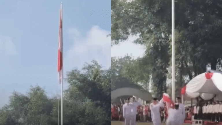 Sempat Terlepas Saat Pengibaran, Paskibra Bojongkokosan Sukabumi Sigap Selamatkan Bendera Merah Putih di Upacara HUT ke-81 RI
